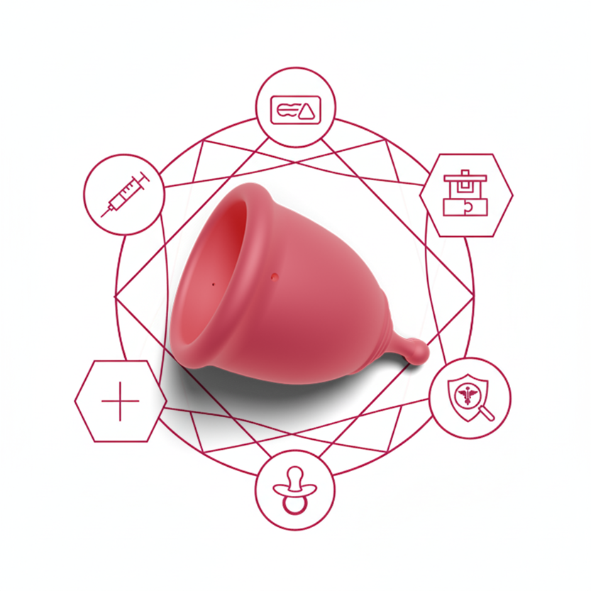 three women holding jupiter menstrual cup in their hand